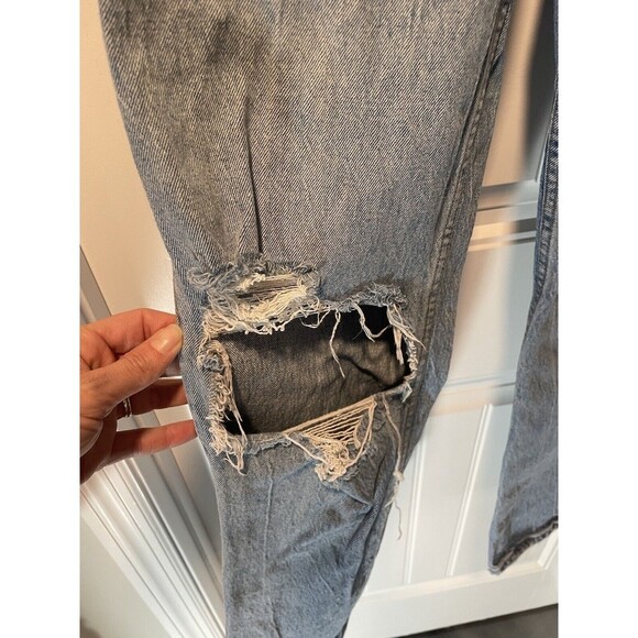 Abercrombie Fitch Womens Jeans 30 90s Straight Ultra High Rise Distressed Demin - Picture 4 of 12